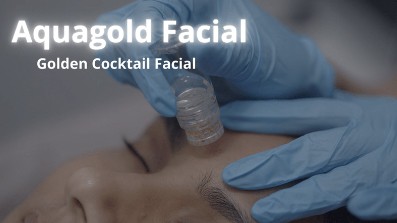 A professional using a 24K gold-plated micro-infusion device to apply a 'Golden Cocktail' serum at Sunshine Cosmetic Clinic & Medi Spa.