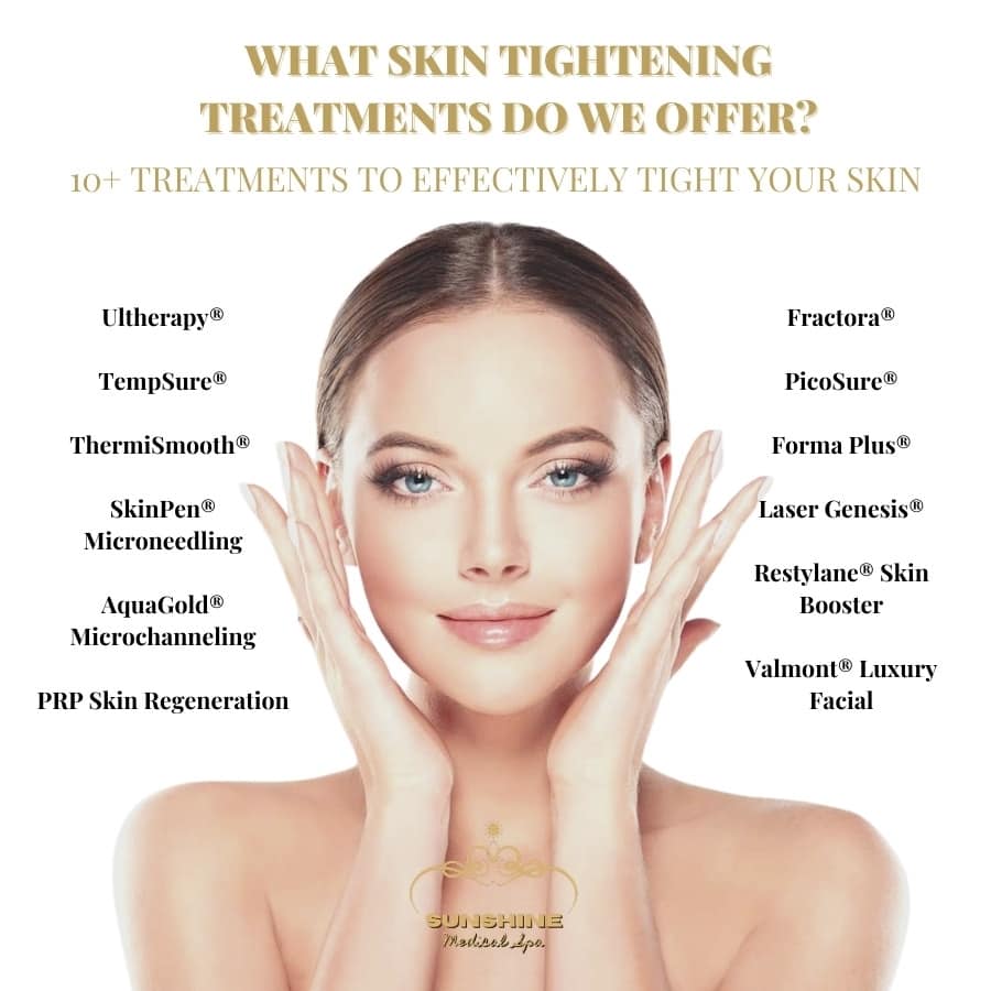 We are the best Mississauga skin tightening & facelift clinic. At Sunshine Cosmetic Clinic & Medi Spa in Mississauga, we provide over 10 FDA and Health Canada approved skin tightening and face lifting procedures. Contact us today to book a free consultation!
