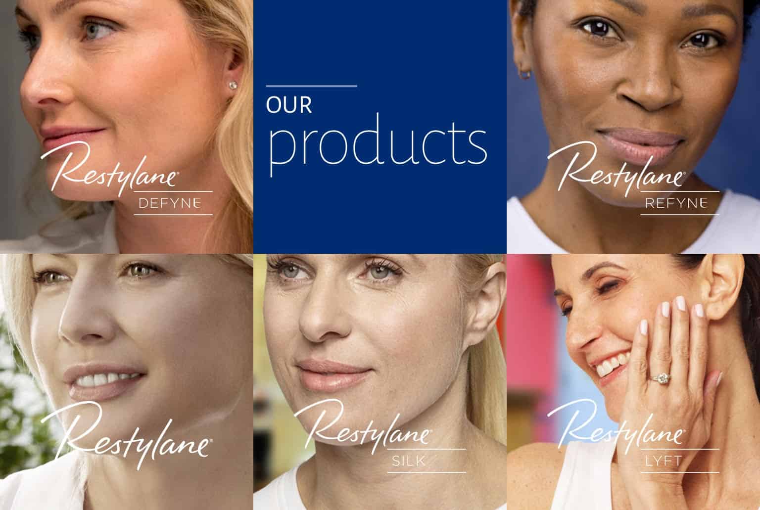 Different Restylane dermal filler injectable products